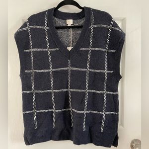 A New Day Blue Plaid Sweater Vest
